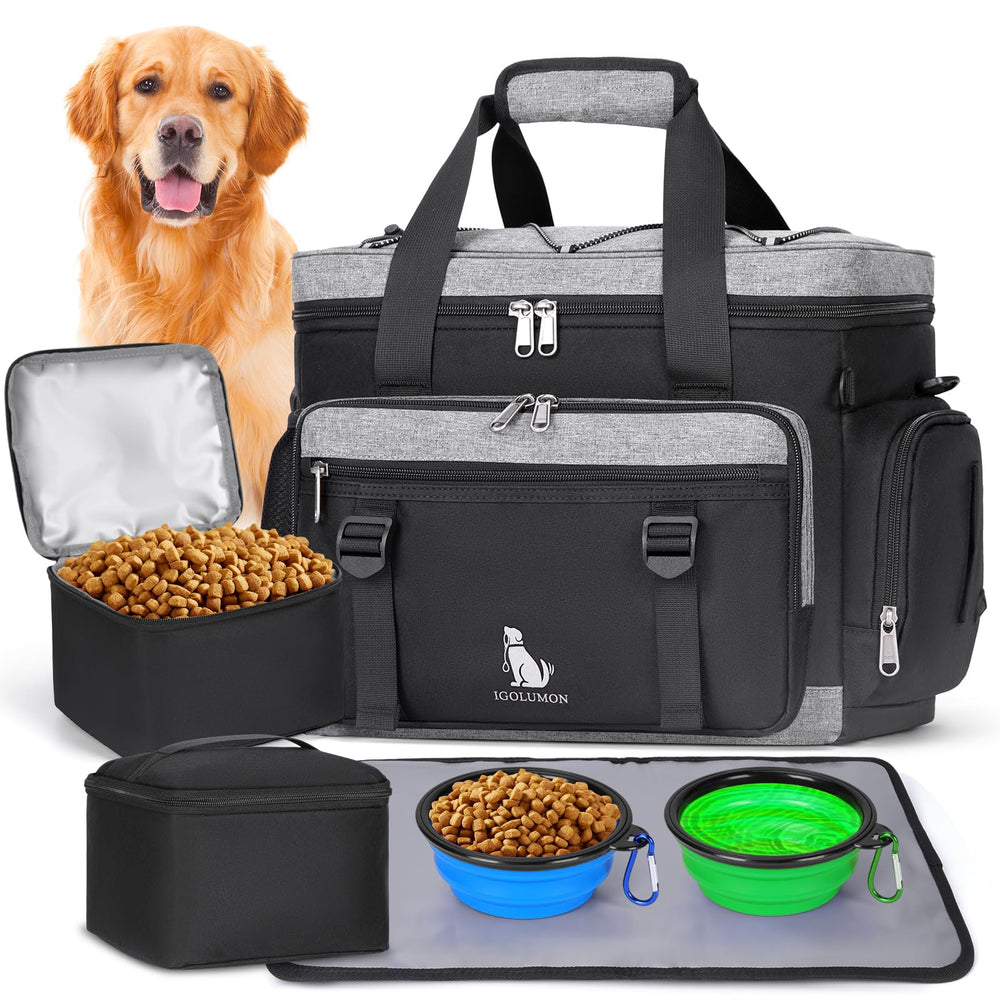 IGOLUMON bolsa de viaje para perros con capacidad 25L y gran organización.