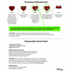 iHeartDogs Calor seguro con bolsa termica desechable para momentos de ansiedad.