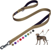 Fida 4 ft Correa para Perros - Asa Doble Acolchada, Gancho Fácil y Reflectante