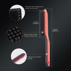 SPTA Cepillo para Pelo de Mascota – 2 Piezas, Punta Triangular, Cerdas de Goma, Diseño Sin Metal, Mango Ergonómico
