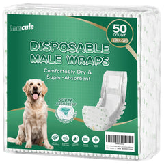 Pañales desechables IMMCUTE para perro macho grande con absorción duradera.