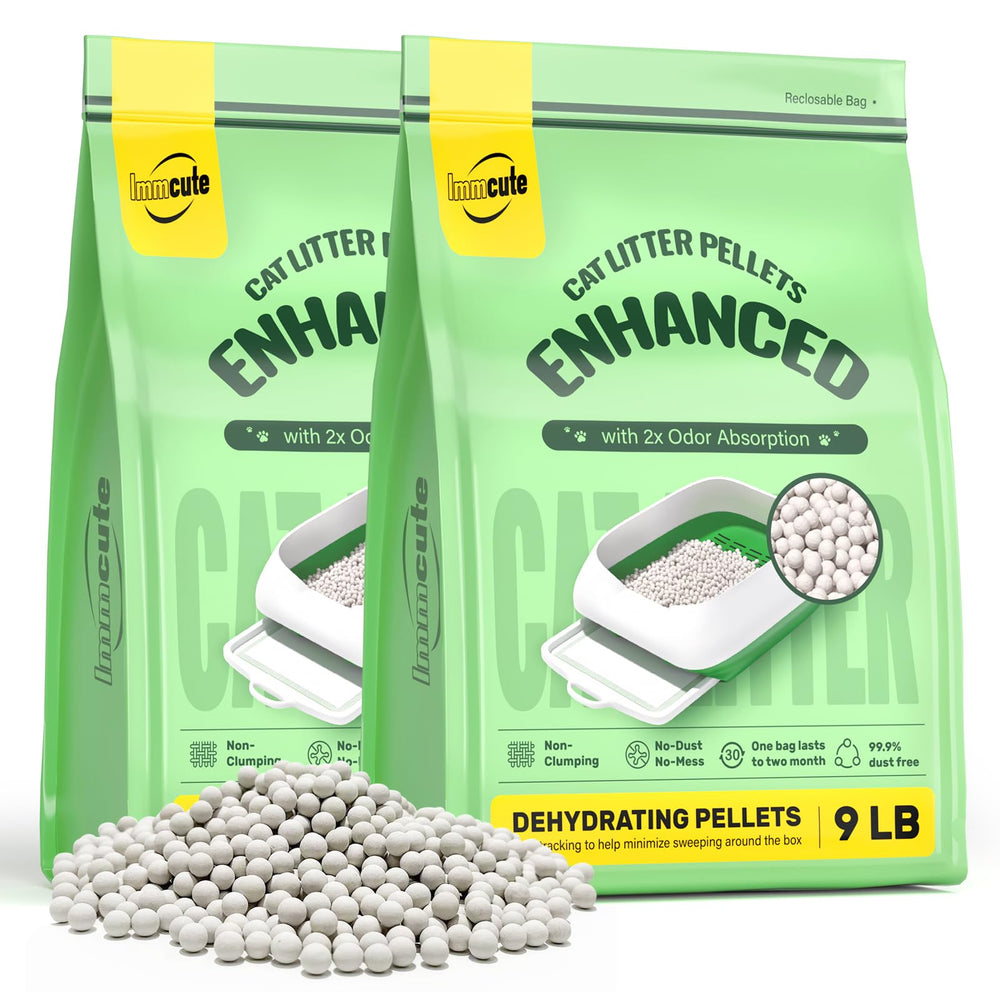 IMMCUTE pellets de arena para gatos de 7 mm reducen el rastro en casa