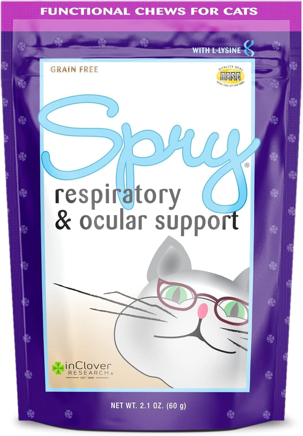 In Clover Spry: botella y masticables, apoyo diario para oídos y pulmones.