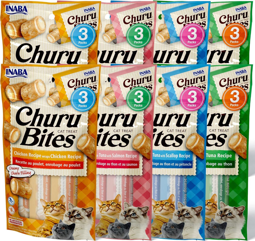 INABA Churu Bites para gatos con envase y porciones listas para la frescura