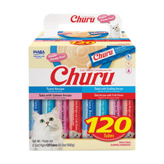 INABA Churu puré cremoso de atún en tubo, ideal para hidratar sin calorías.