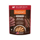 Instinct Healthy Cravings, ternera real en bolsa, complemento sabroso para la comida diaria.