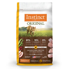 Instinct Original con pollo real, primer ingrediente de calidad para gatos activos.