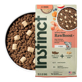 Instinct RawBoost: bolsa frontal muestra nutrición de alto rendimiento.