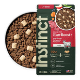 Instinct RawBoost: tazón con kibble crujiente que apoya músculos fuertes.