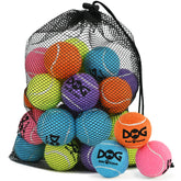 Pelota INSUM de dos pulgadas para perros, fácil de agarrar durante el juego.