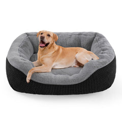 Cama INVENHO para perros grandes, rectángulo con bordes elevados para mayor confort.