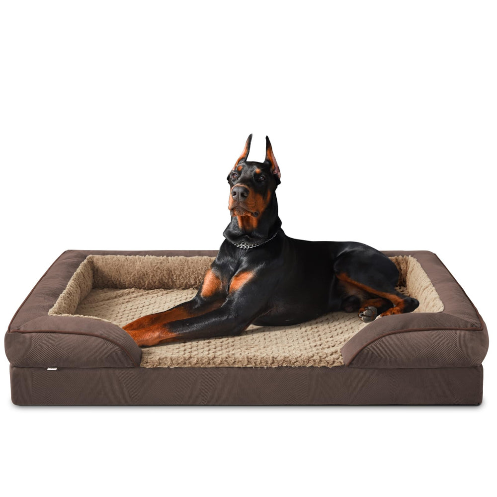 INVENHO cama ortopédica XXL con espuma huevo ofrece soporte y confort para perros grandes.