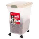 IRIS USA contenedor alimento mascotas 58 lb con ruedas facilita traslado.
