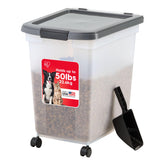 IRIS USA contenedor de alimento para perros 50 lb con ruedas, fácil de mover
