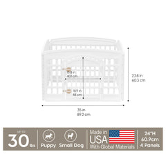 Corral IRIS USA 35x35x24 pulgadas, área de juego amplia.