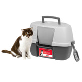 IRIS USA Esquina para gatos con tapa: ahorro de espacio y privacidad para el área de baño.