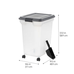 Contenedor IRIS USA con ruedas acoplables para mover entre despensa y cuenco