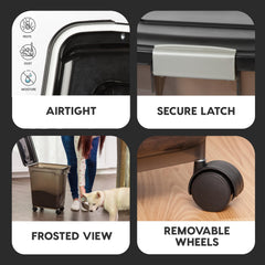 IRIS USA Ruedas removibles para mover el contenedor fácilmente.