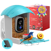 IUUZEUL alimentador de aves con cámara solar para observación en vivo