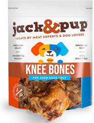 Jack&Pup huesos ternera rodilla para perros grandes, masticación prolongada.