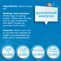 Jack&Pup orejas de cerdo con alta proteína para perros activos.