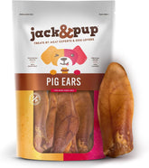 Jack&Pup orejas de puerco enteras para perros, snack natural y alto en proteinas.