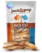 Jack&Pup patitas de pato deshidratadas: snack natural para perros, crujiente y sabroso.