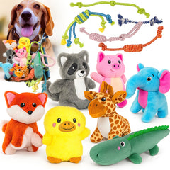 Jalousie juguete peluche con sonajero para perros, ideal para juego diario.