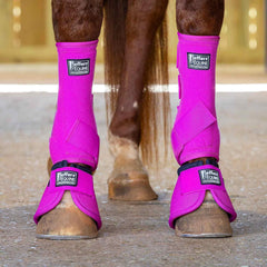 Jeffers protectores para piernas, vista trasera, soporte estable durante el movimiento.
