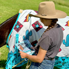 Patrón western gris turquesa de Jeffers Economy Plus para estilo y protección.