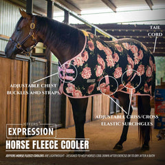 Jeffers Expression Fleece Cooler, uso versátil para enfriar tras exhibiciones y traslado.