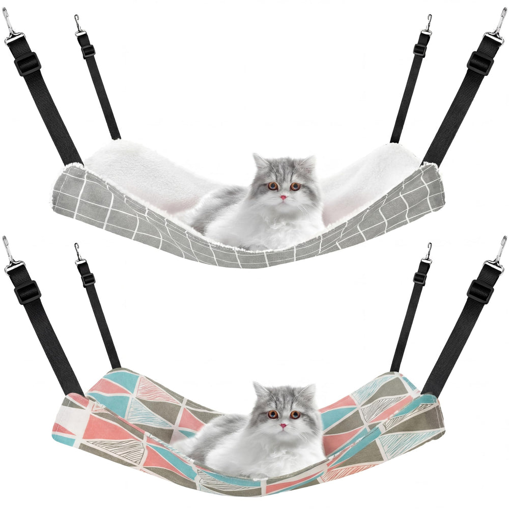 Jetec hamaca para gato de doble cara en lino y felpa para descanso cómodo