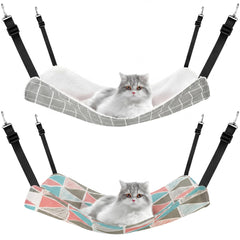 Jetec hamaca para gato de doble cara en lino y felpa para descanso cómodo