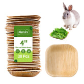 Jiaxix cuenco de hoja de palma de 4 pulgadas, ideal para comida de conejos.