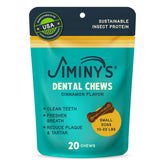 Jiminy's masticables dentales para perros, sabor canela, 20 unidades, promueven dientes limpios y aliento fresco