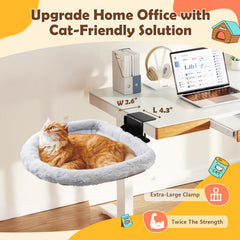 Hamaca para escritorio JinxZap, diseño hundido para descanso seguro del gato.