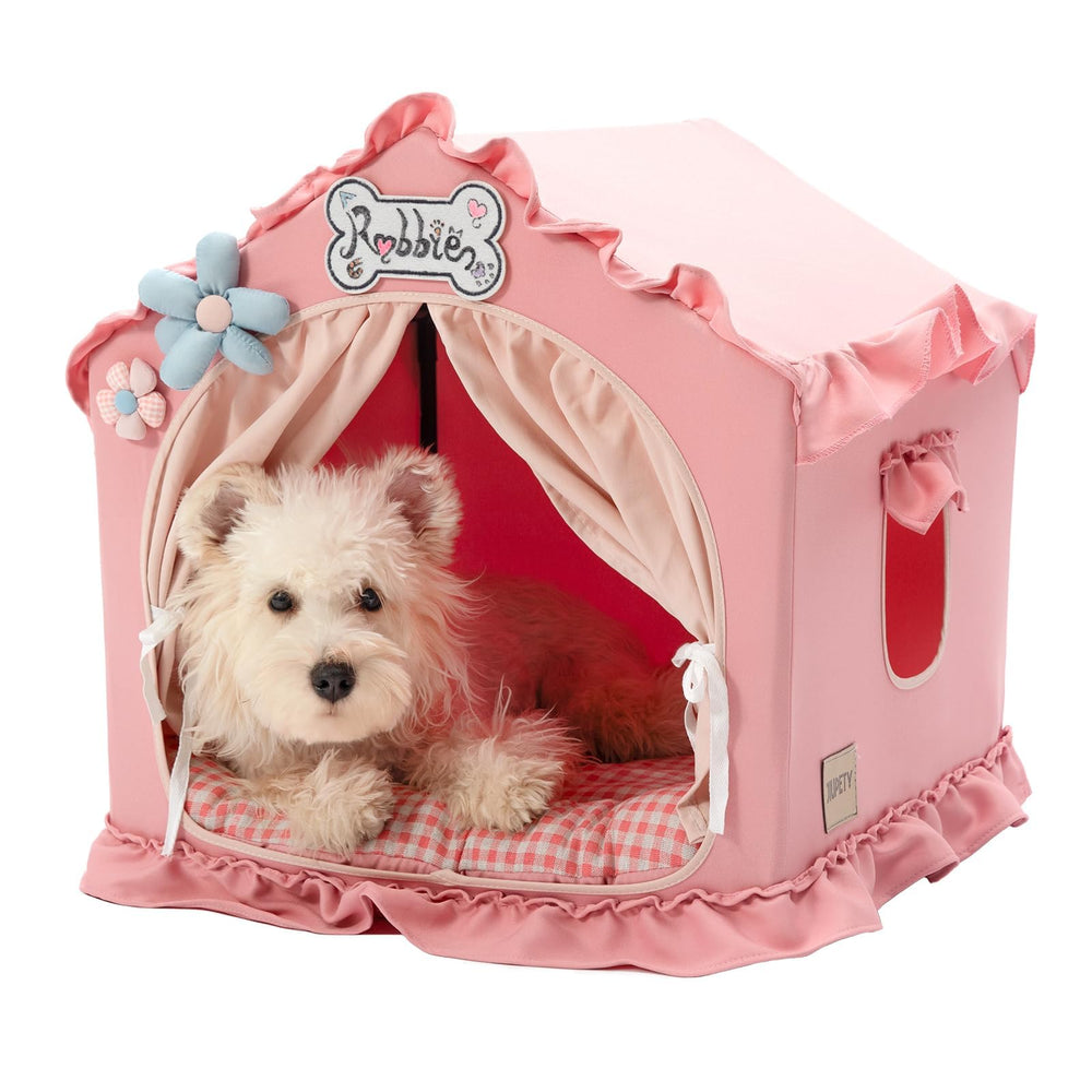 Jiupety casa interior para perro con armazon, espacio amplio para dormir