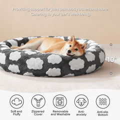 Cama JOEJOY Donut grande, borde alzado, ofrece soporte para la cabeza durante siesta.