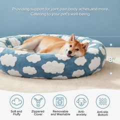 JOEJOY tejido plush suave en cama donut para perros.