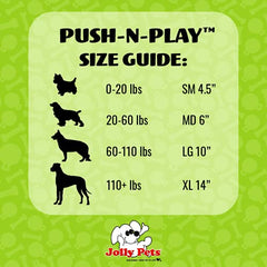 Jolly Pets Push-N-Play Ball se puede llenar con agua o arena para desafío.