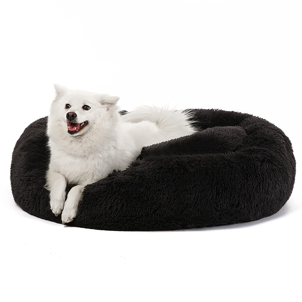 Cama JOLLYVOGUE forma dona acolchada para perros y gatos, comodidad y acurrucamiento.