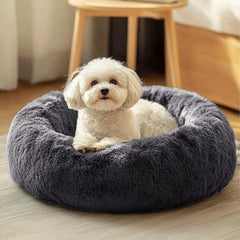 Cama JOLLYVOGUE de rosquilla para perros y gatos, descanso cómodo.