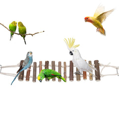 Joyzan puente madera para aves, fomenta ejercicio suave y juego entre ramas de la jaula.