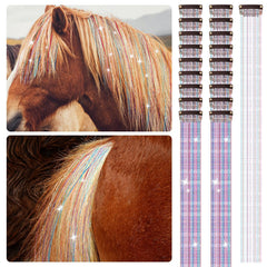 Juexica broches para crin caballos multicolor para realzar la melena.