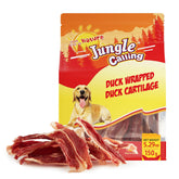 Jungle Calling Huesos envueltos en pato para perros: snack sabroso y favorece la limpieza dental.