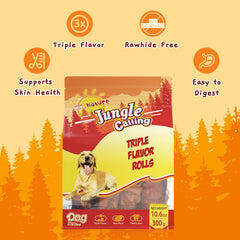 Close-up of Jungle Calling Triple Flavor Rolls shows real meats in the mix.