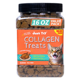 Just Try Premios de Gatos Colágeno, frasco para cuidado articular