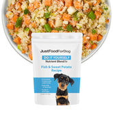 JustFoodForDogs Mezcla Nutriente: pescado y batata para comidas caseras nutritivas