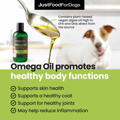 JustFoodForDogs Omega-3 para perros: ingredientes de algas para salud general