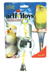 JW Activitoy Bola Discoteca - reflejos de luz para atraer al ave al juego y exploración.